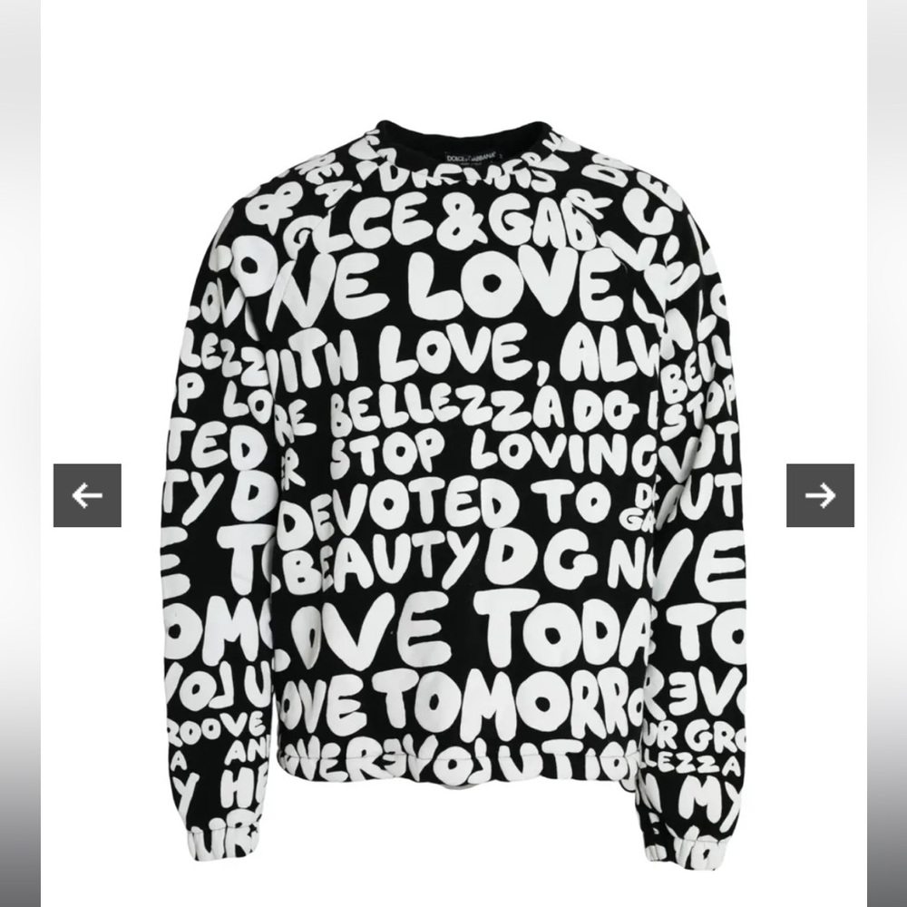 Dolce & Gabbana Men’s black and white sz medium graffiti crew neck